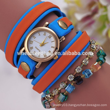 Top sale leather bracelet lady vogue watch